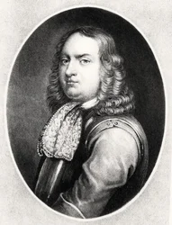 Portret van Admiraal Robert Blake (1599-1657) gegraveerd door Richard Earlom (1743-1822) en Charles Turner (c.1773-1857) uit Illustrious Characters in British History (mezzotint)